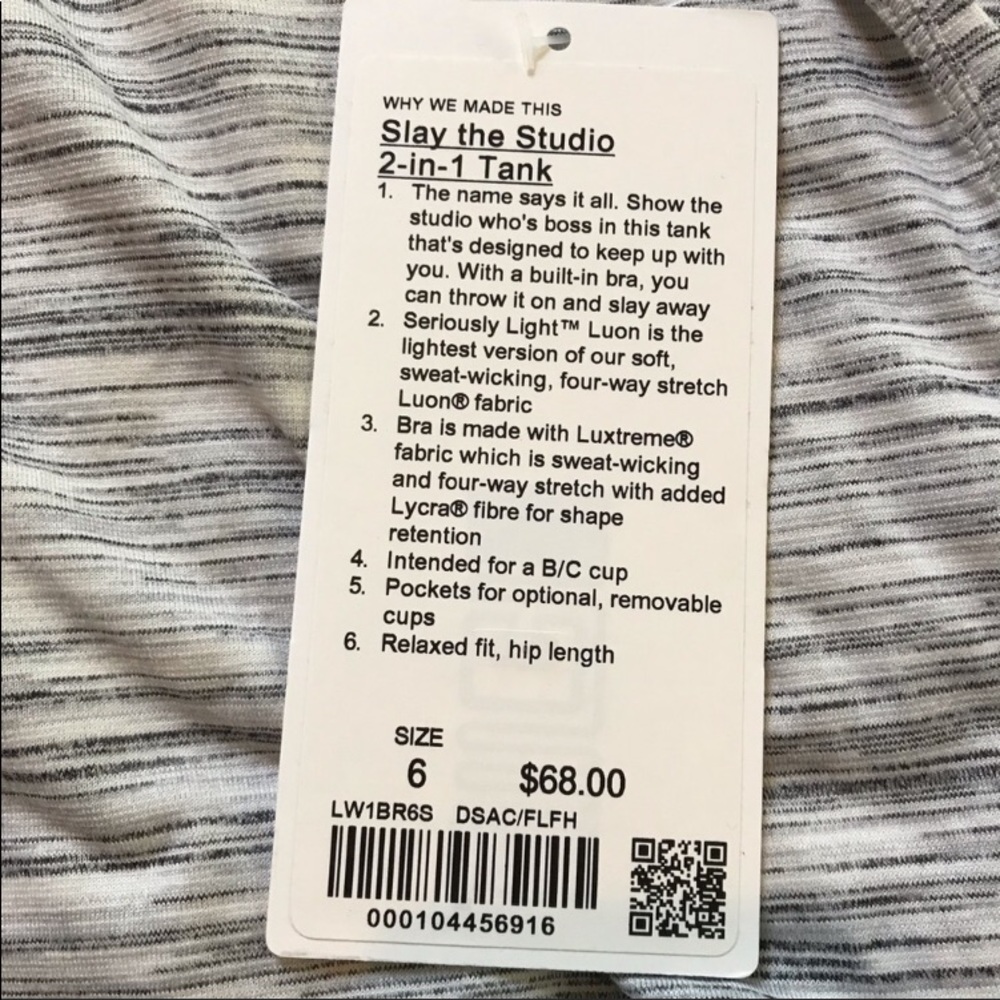Lululemon slay the studio tank grey neon top bra - Picture 4 of 4